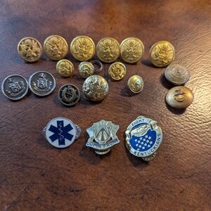 Gold and Silver Military Button Set